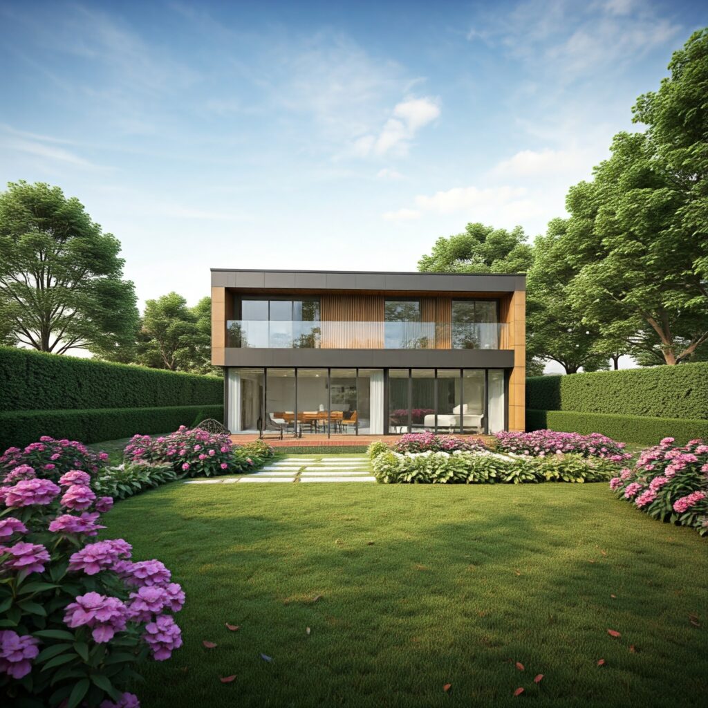 modern garden suite with green backyard 